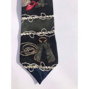 Vintage 100% Silk Roper Tie - Chaps Rope Boots Bandana Hat